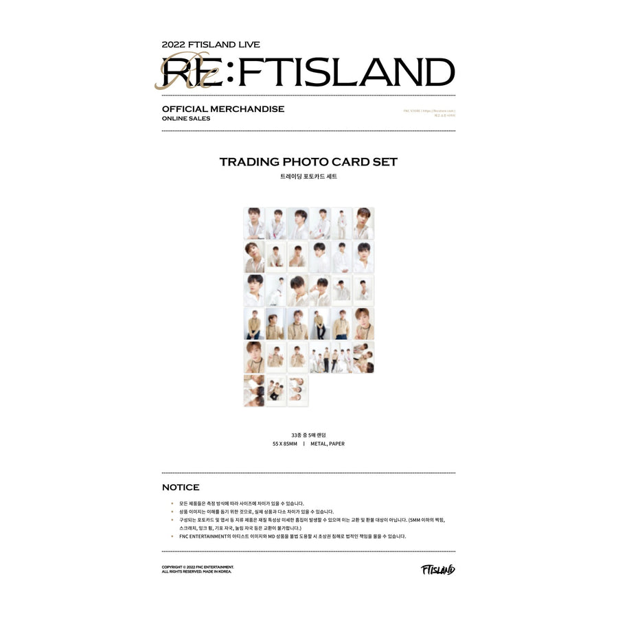 FTISLAND LIVE RE : FTISLAND Official Merchandise Trading Photo Card Set - image 1