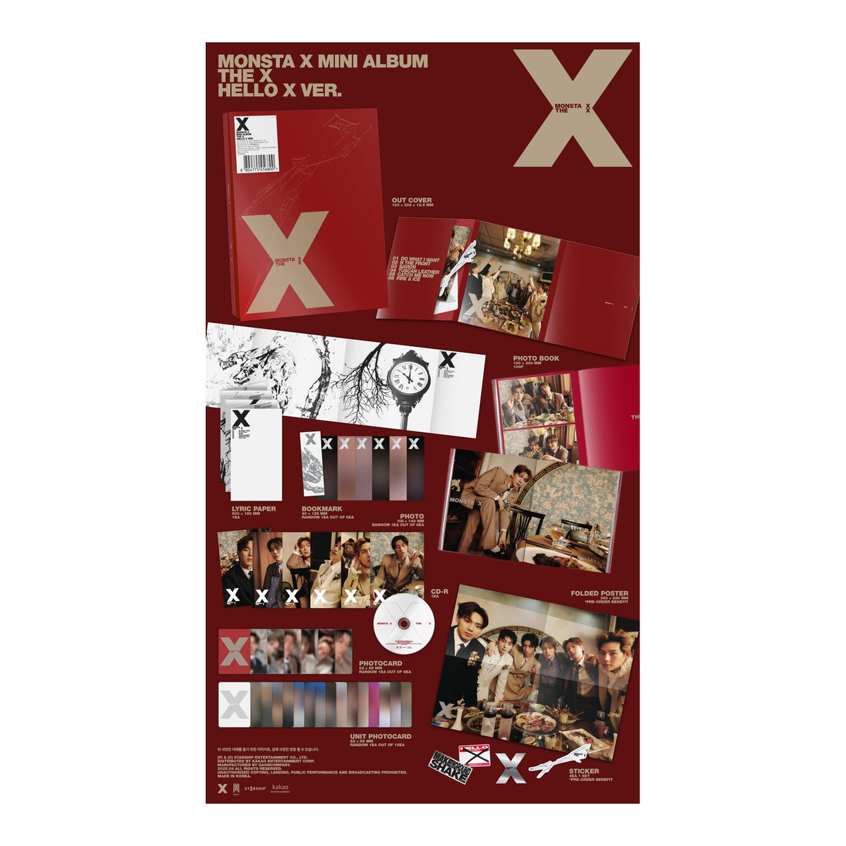 MONSTA X MINI ALBUM THE X (HELLO X VER.) - image 2