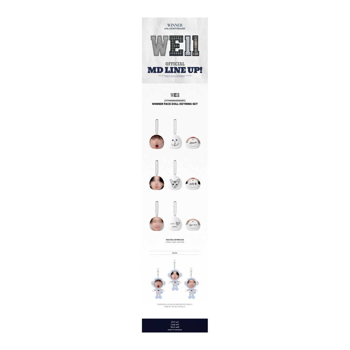 WINNER 11th ANNIVERSARY FACE DOLL KEYRING SET - image 2