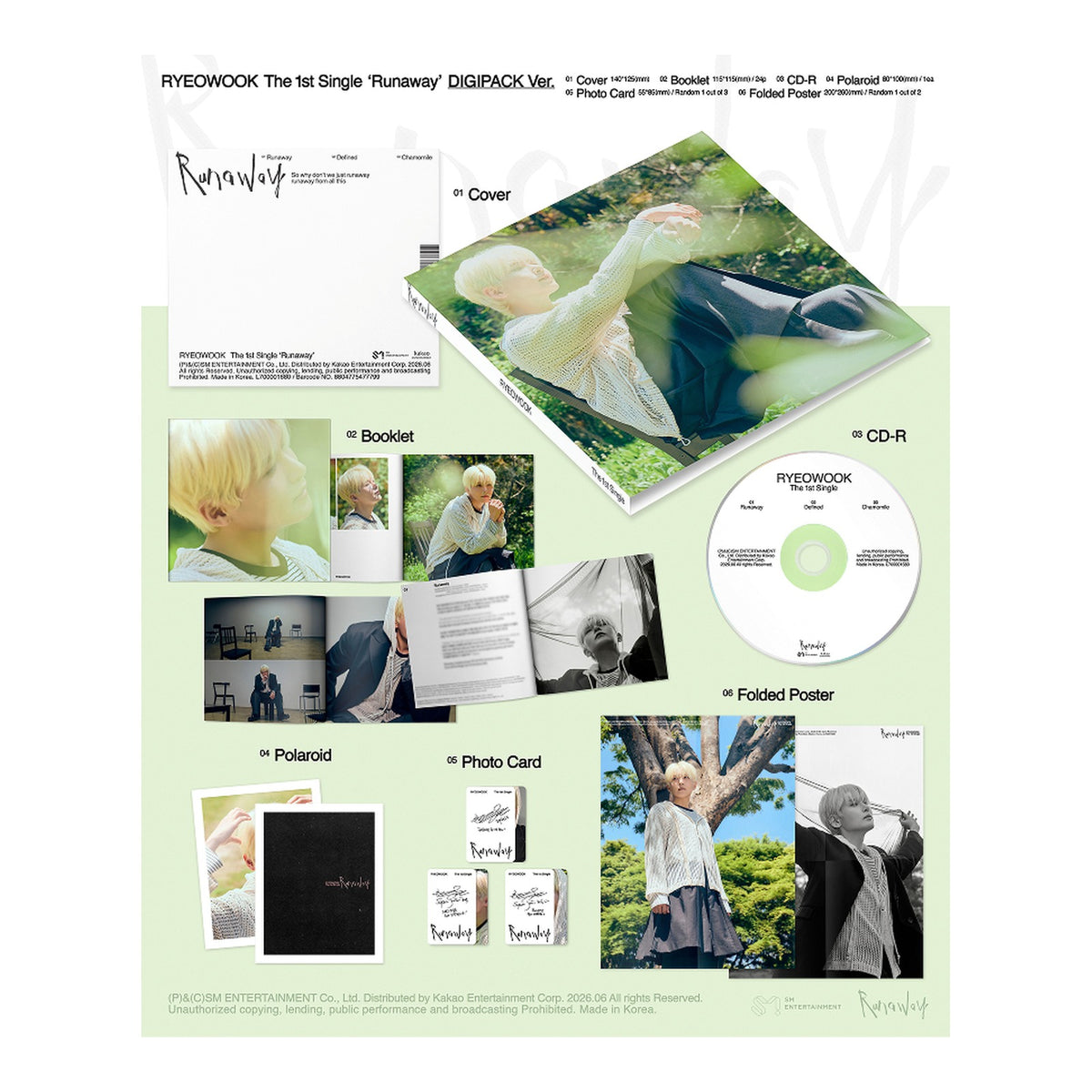 RYEOWOOK The 1st Single Album [Runaway] (DIGIPACK Ver.) - image 2