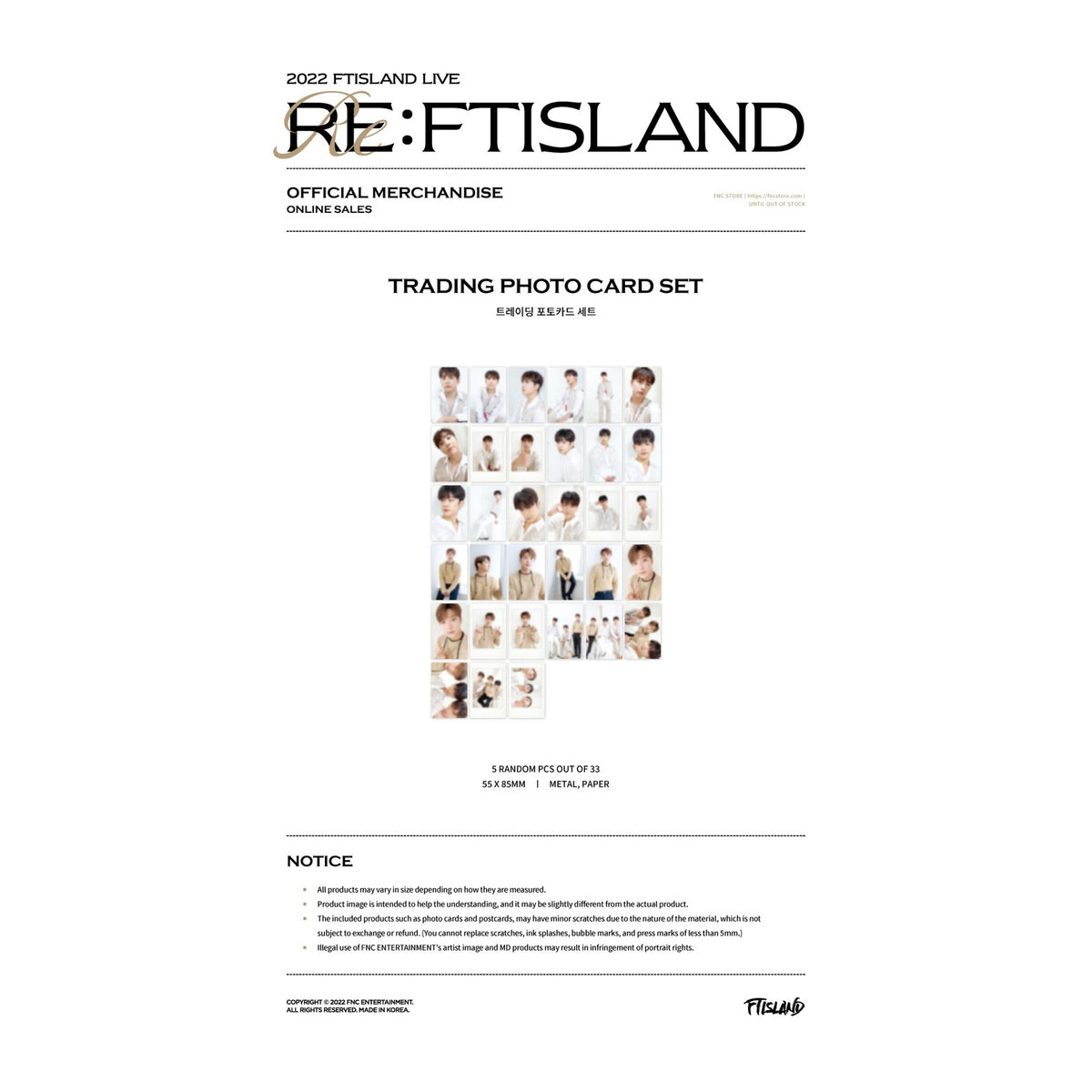 FTISLAND LIVE RE : FTISLAND Official Merchandise Trading Photo Card Set - image 3