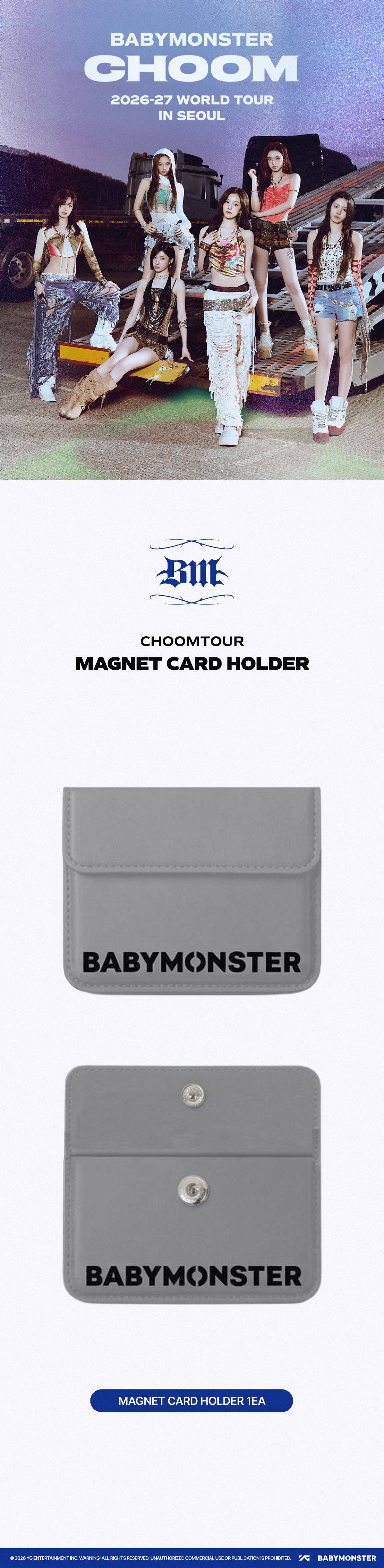 BABYMONSTER CHOOMTOUR Magnet Photocard Holder Official K-Pop Merch official product detail image