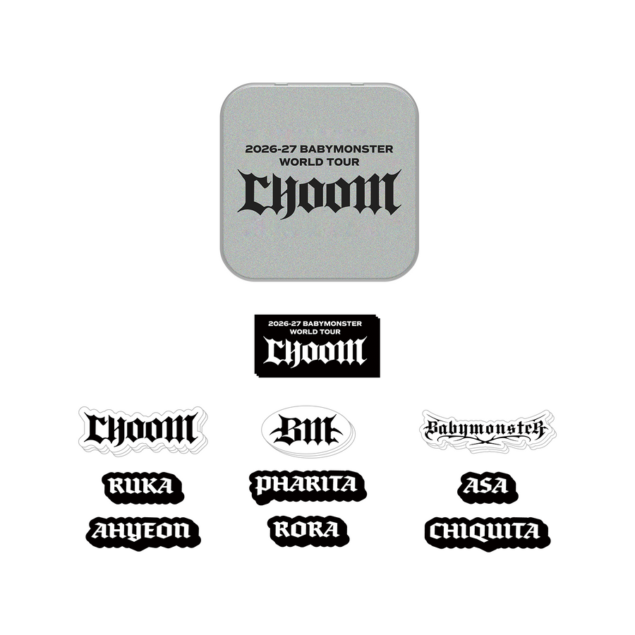 BABYMONSTER CHOOMTOUR Tin Case Sticker Set 30pc Official K-Pop product packshot